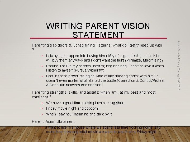 WRITING PARENT VISION STATEMENT will buy them anyways and I don’t want the fight