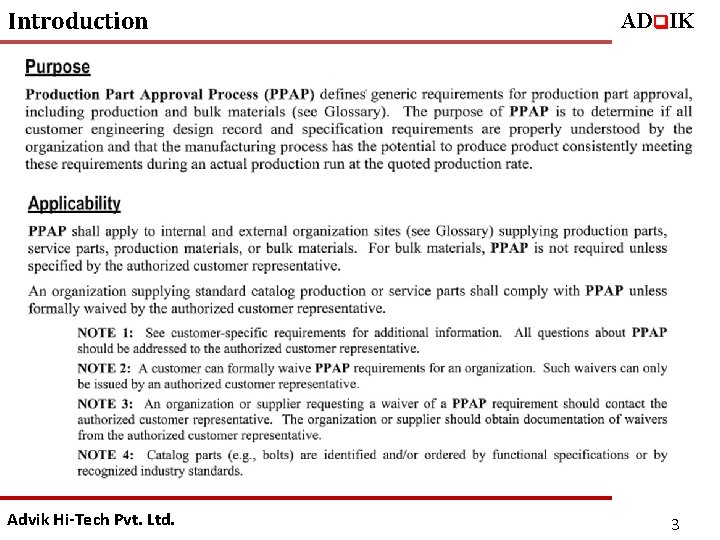 Introduction Advik Hi-Tech Pvt. Ltd. ADq. IK 3 