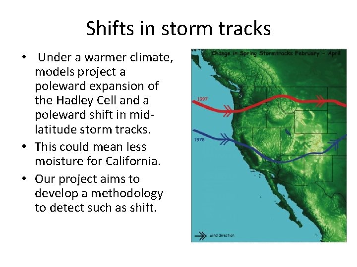 Shifts in storm tracks • Under a warmer climate, models project a poleward expansion