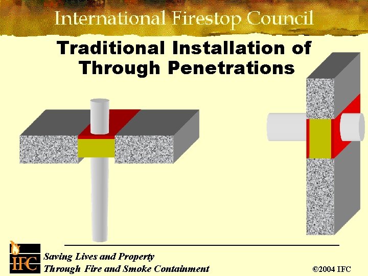 Traditional Installation of Through Penetrations Saving Lives and Property Through Fire and Smoke Containment Traditional Installation of Through Penetrations Saving Lives and Property Through Fire and Smoke Containment