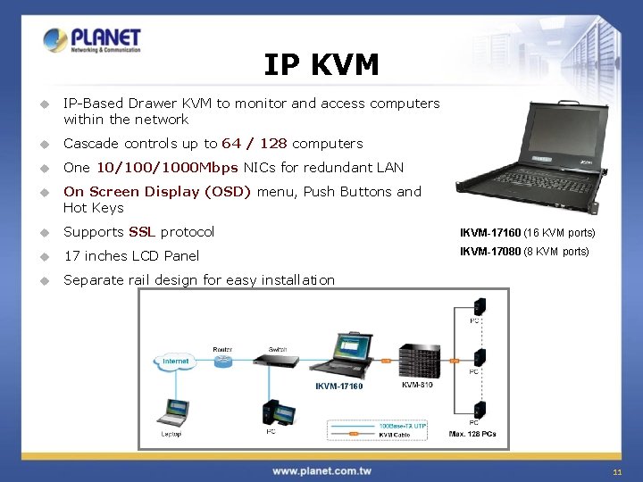 IP KVM u IP-Based Drawer KVM to monitor and access computers within the network