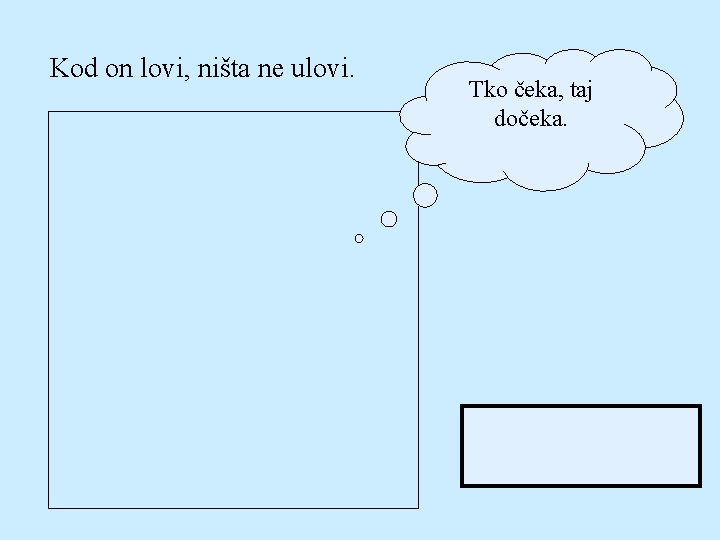 Kod on lovi, ništa ne ulovi. Tko čeka, taj dočeka. loviti – uloviti čekati