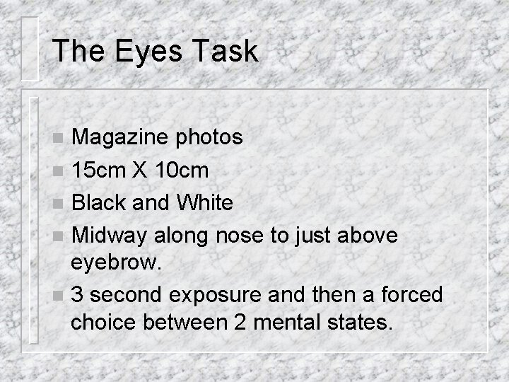 The Eyes Task Magazine photos n 15 cm X 10 cm n Black and