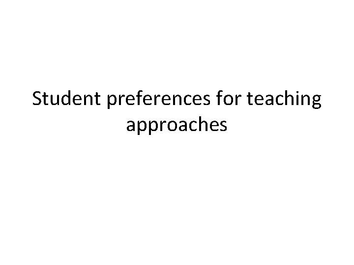 Student preferences for teaching approaches 