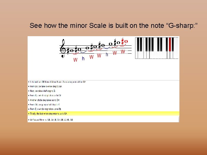 See how the minor Scale is built on the note “G-sharp: ” 