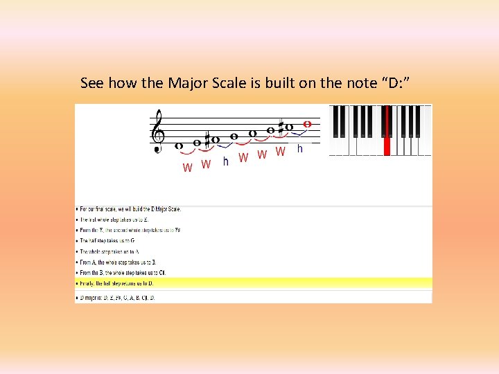 See how the Major Scale is built on the note “D: ” 