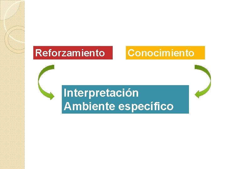 Reforzamiento Conocimiento Interpretación Ambiente específico 