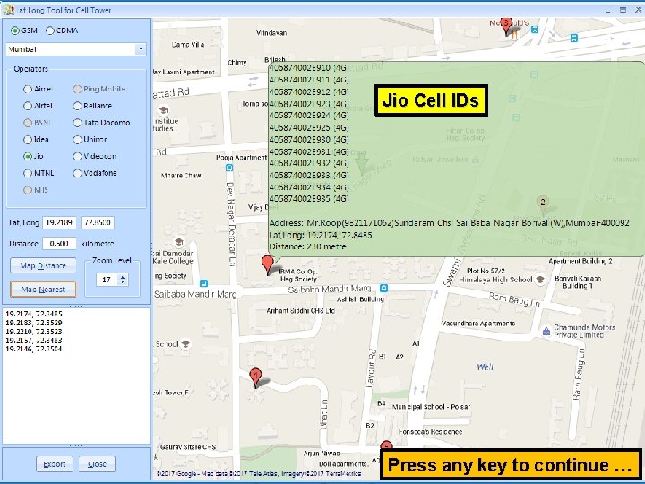 Jio Cell IDs Press any key to continue … 