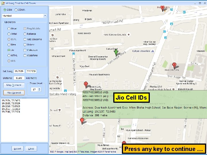 Jio Cell IDs Press any key to continue … 