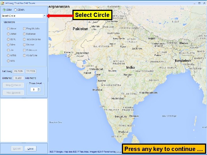 Select Circle Press any key to continue … 