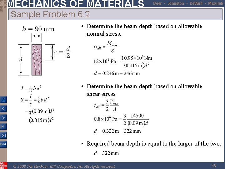 Fifth Edition MECHANICS OF MATERIALS Beer • Johnston • De. Wolf • Mazurek Sample