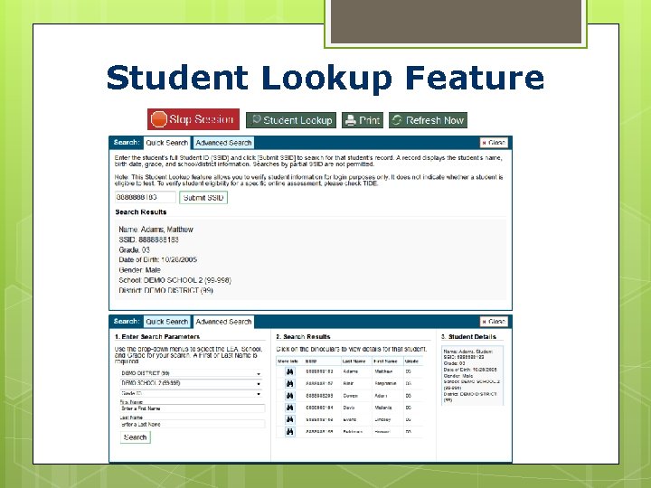 Student Lookup Feature 