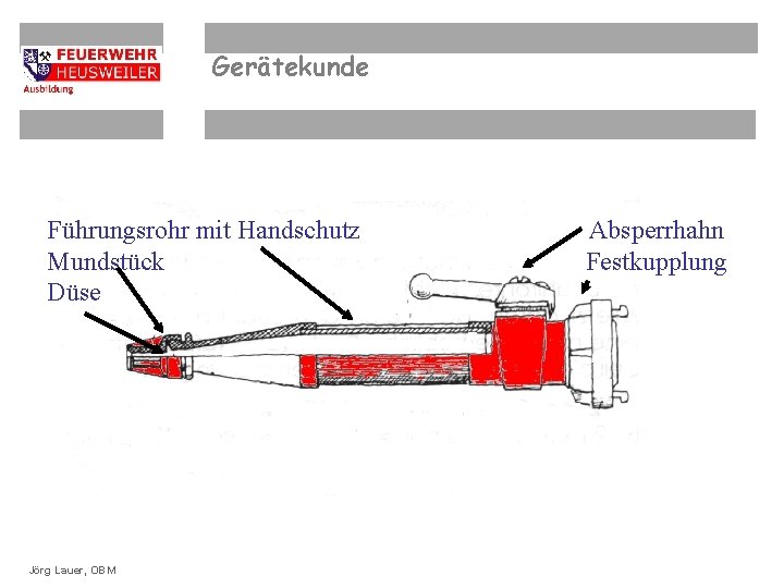 Gerätekunde Führungsrohr mit Handschutz Mundstück Düse OBM Dirk Ziegler ©OBM Dirk. Lauer, Ziegler. OBM
