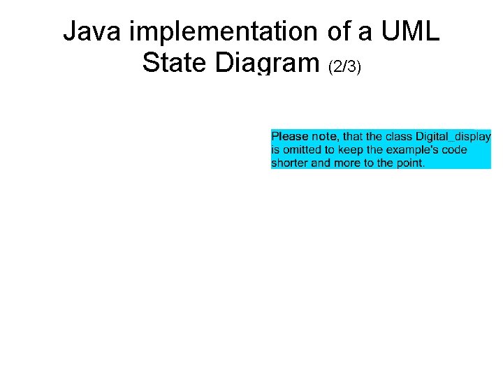 Java implementation of a UML State Diagram (2/3) 