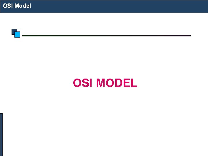 OSI Model OSI MODEL 