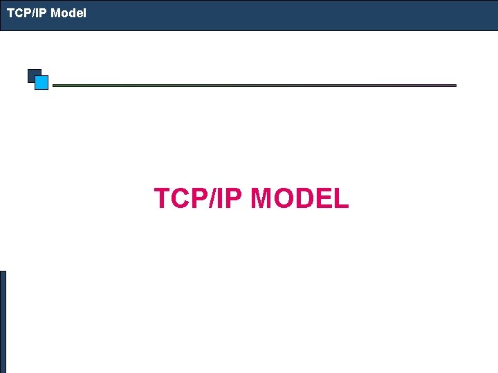 TCP/IP Model TCP/IP MODEL 