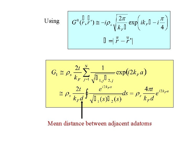 Using Mean distance between adjacent adatoms 