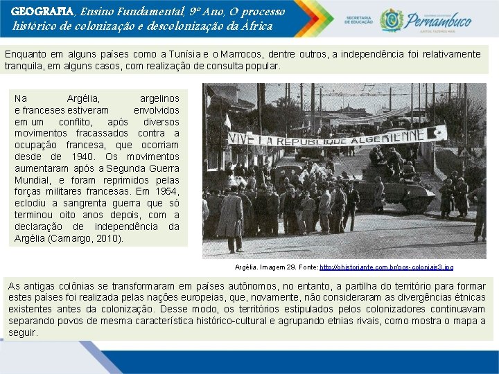 GEOGRAFIA, Ensino Fundamental, 9º Ano, O processo histórico de colonização e descolonização da África