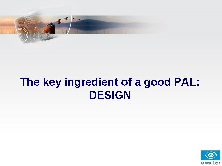 The key ingredient of a good PAL: DESIGN The key ingredient of a good PAL: DESIGN