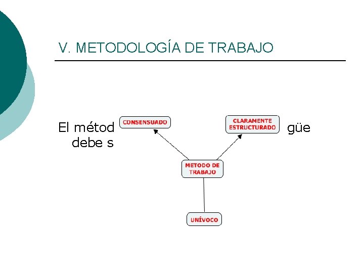 V. METODOLOGÍA DE TRABAJO El método de trabajo del grupo bilingüe debe ser: 