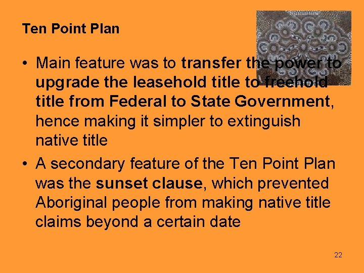 Ten Point Plan • Main feature was to transfer the power to upgrade the