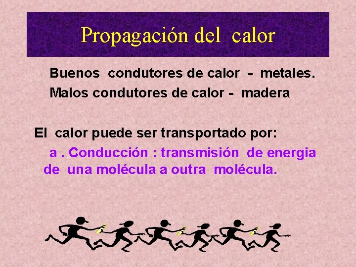 Propagación del calor Buenos condutores de calor - metales. Malos condutores de calor - Propagación del calor Buenos condutores de calor - metales. Malos condutores de calor -