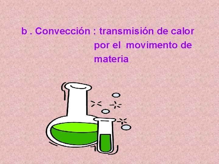 b. Convección : transmisión de calor por el movimento de materia b. Convección : transmisión de calor por el movimento de materia