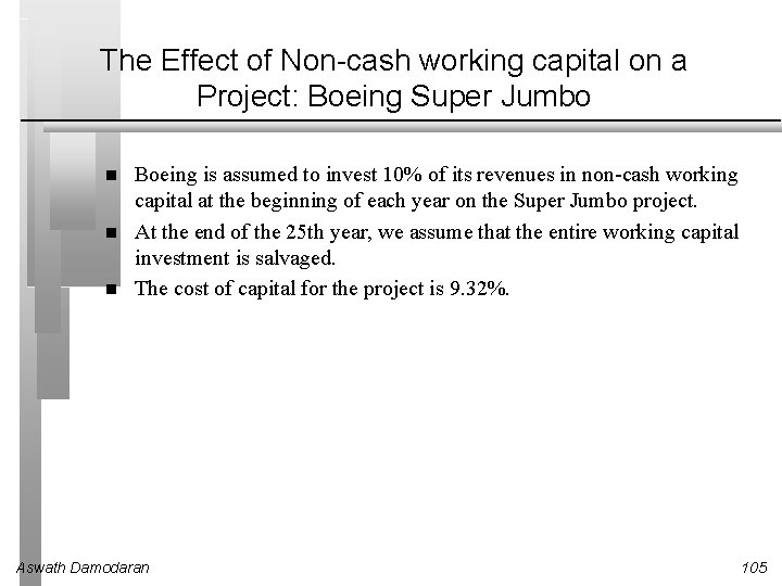 The Effect of Non-cash working capital on a Project: Boeing Super Jumbo Boeing is