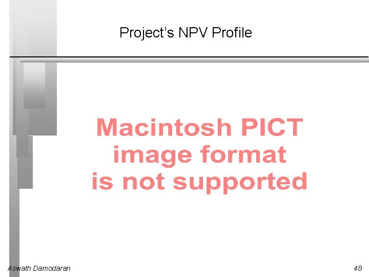 Project’s NPV Profile Aswath Damodaran 48 