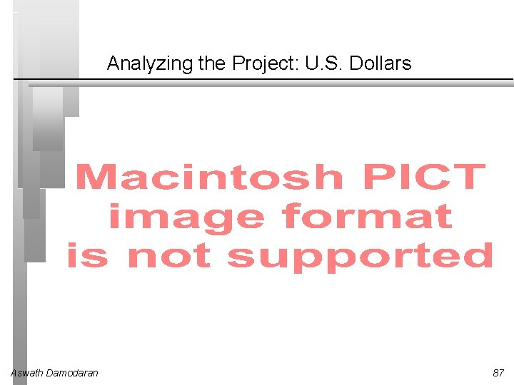 Analyzing the Project: U. S. Dollars Aswath Damodaran 87 