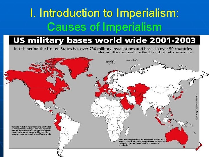I. Introduction to Imperialism: Causes of Imperialism 