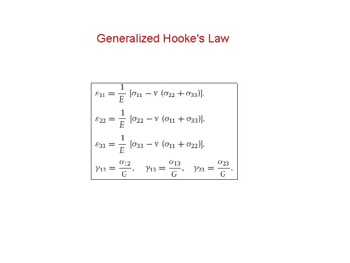 Generalized Hooke's Law 
