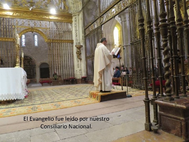 El Evangelio fue leído por nuestro Consiliario Nacional. 