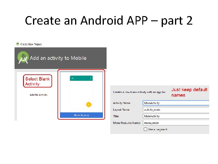 Create an Android APP – part 2 