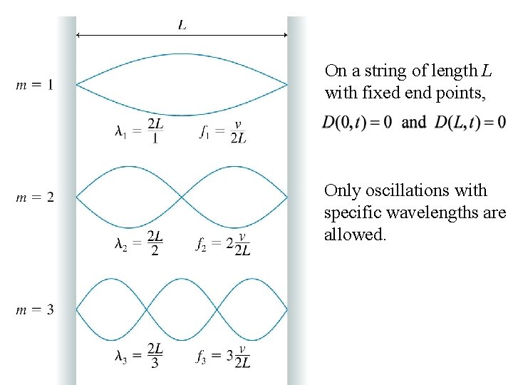 On a string of length L with fixed end points, Only oscillations with specific