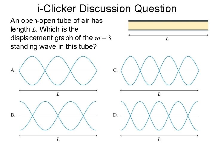 Quick. Check 21. 6 i-Clicker Discussion Question An open-open tube of air has length