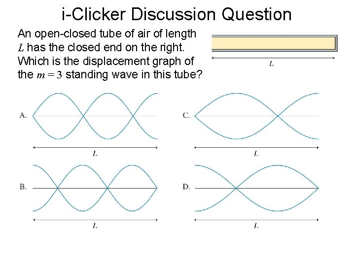 Quick. Check 21. 7 i-Clicker Discussion Question An open-closed tube of air of length