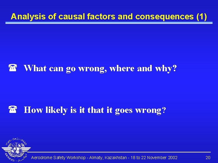 Analysis of causal factors and consequences (1) ( What can go wrong, where and