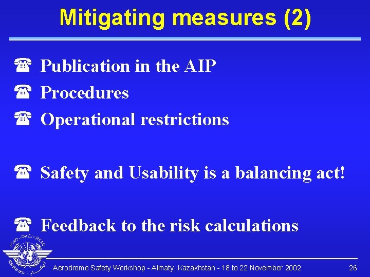 Mitigating measures (2) ( Publication in the AIP ( Procedures ( Operational restrictions (