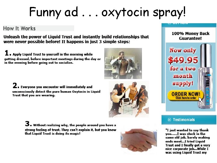 Funny ad. . . oxytocin spray! Funny ad. . . oxytocin spray!