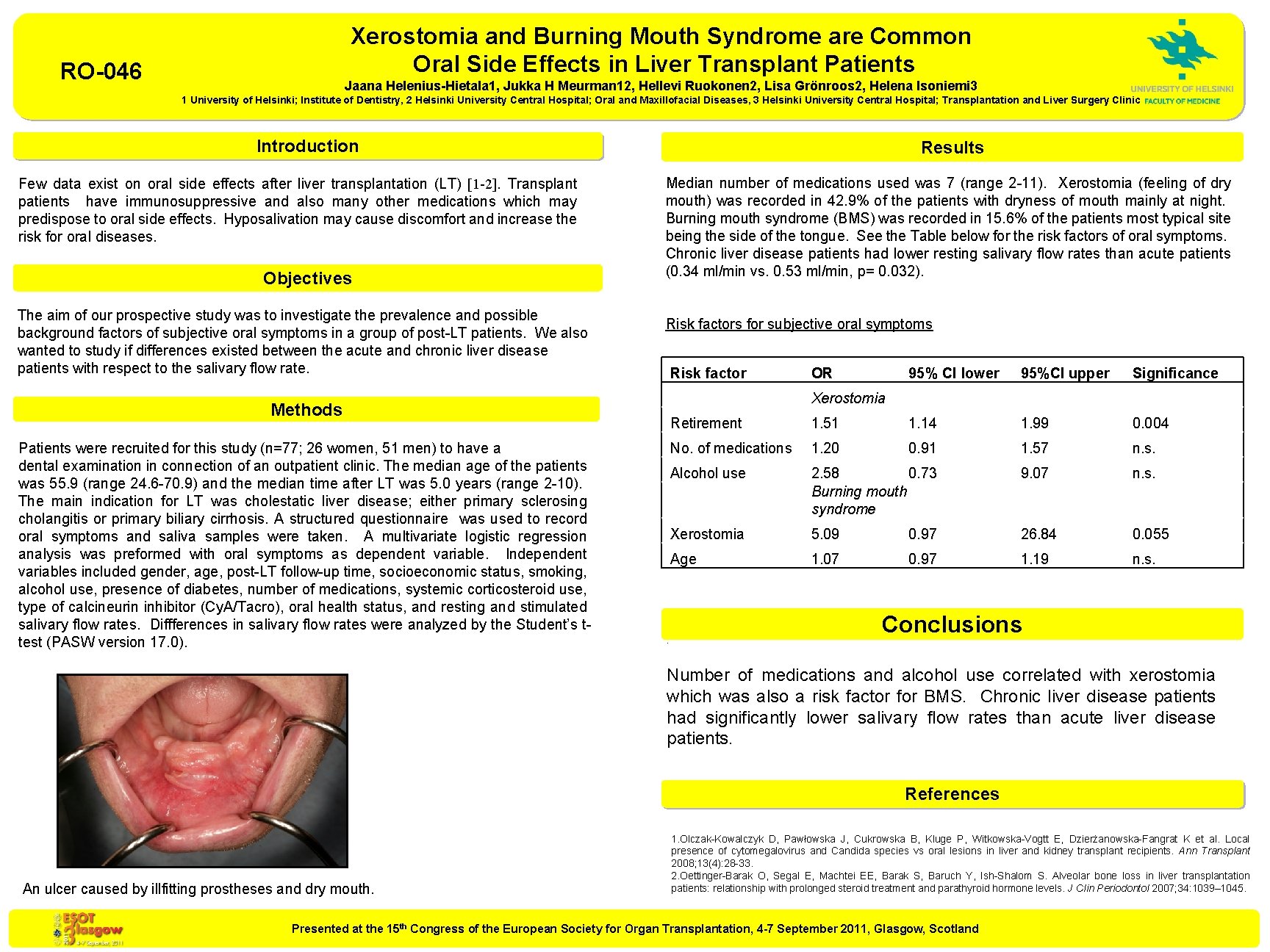 Xerostomia and Burning Mouth Syndrome are Common Oral