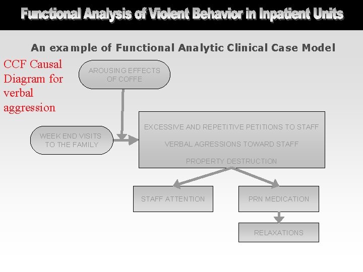 An example of Functional Analytic Clinical Case Model CCF Causal Diagram for verbal aggression