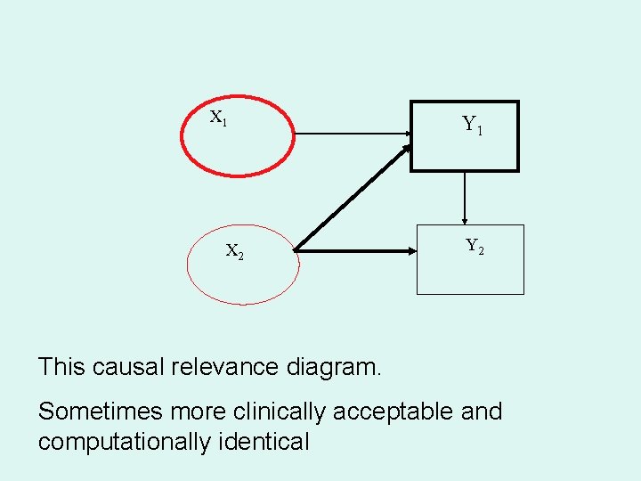 X 1 X 2 Y 1 Y 2 This causal relevance diagram. Sometimes more