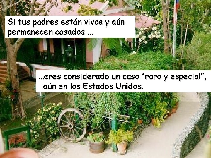 Si tus padres están vivos y aún permanecen casados. . . …eres considerado un