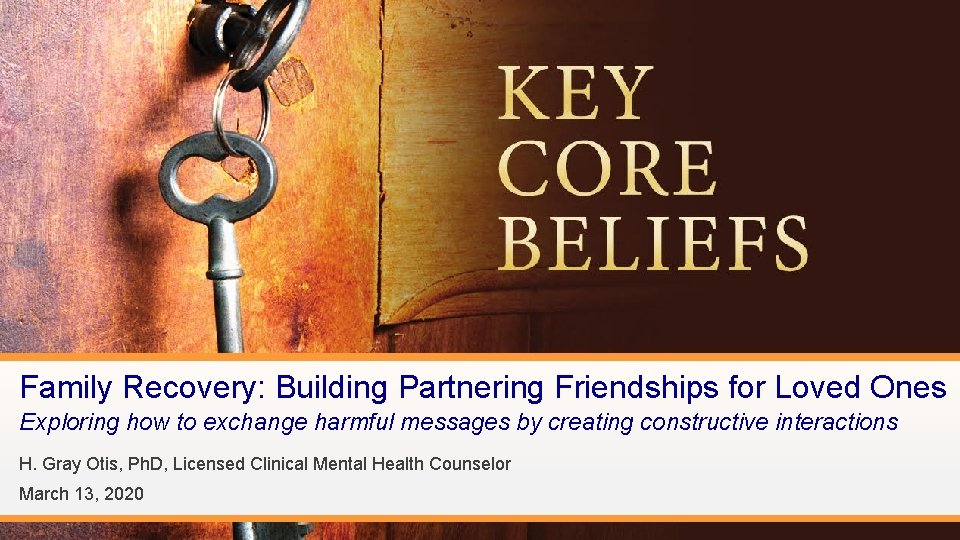 Family Recovery: Building Partnering Friendships for Loved Ones Exploring how to exchange harmful messages
