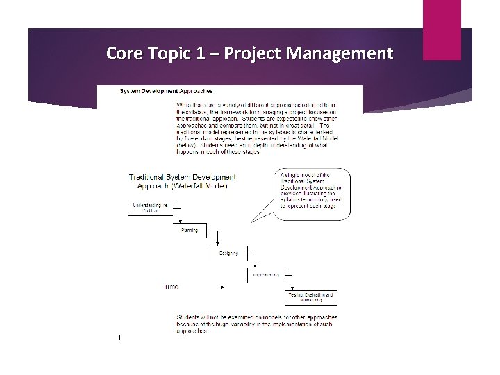 Core Topic 1 – Project Management 