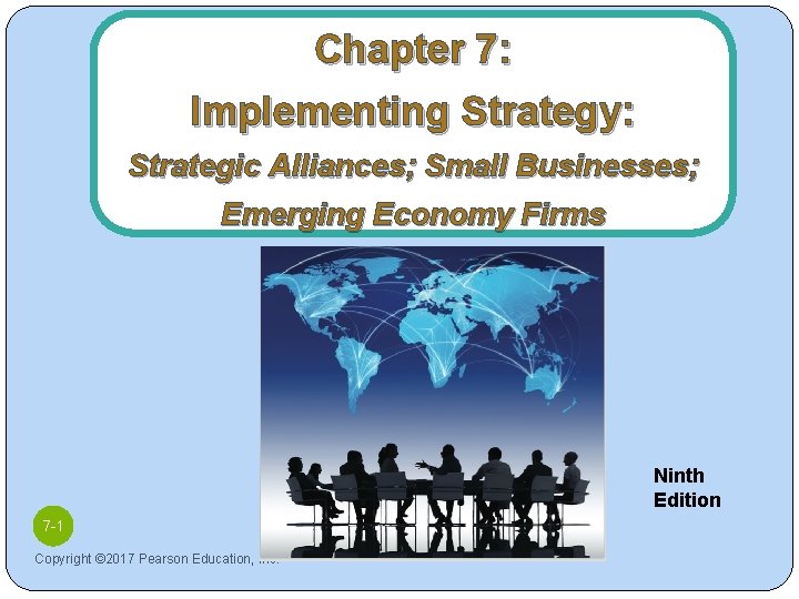 Chapter 7: Implementing Strategy: Strategic Alliances; Small Businesses; Emerging Economy Firms Ninth Edition 7