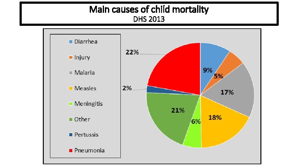 Main causes of child mortality DHS 2013 