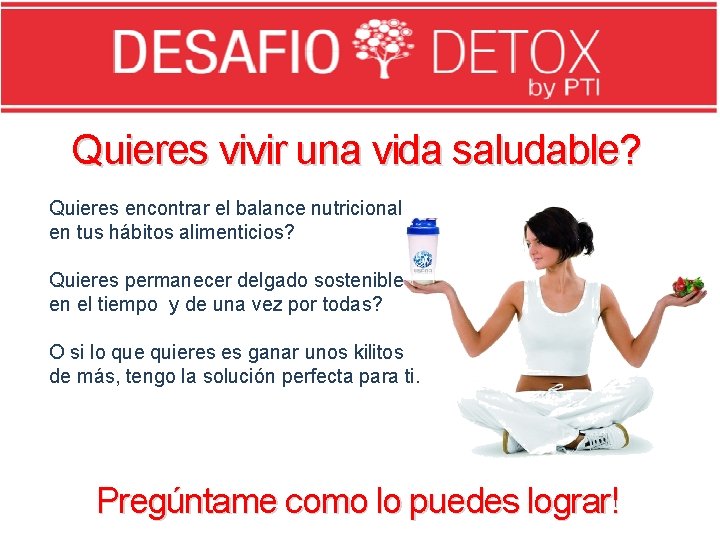 Quieres vivir una vida saludable? Quieres encontrar el balance nutricional en tus hábitos alimenticios?