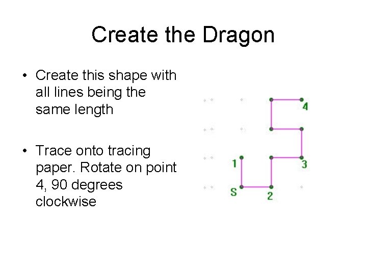 Create the Dragon • Create this shape with all lines being the same length